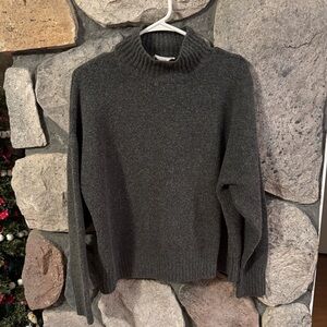 For The Republic Charcoal Soft Knit Wool Blend Turtleneck Sweater small petite